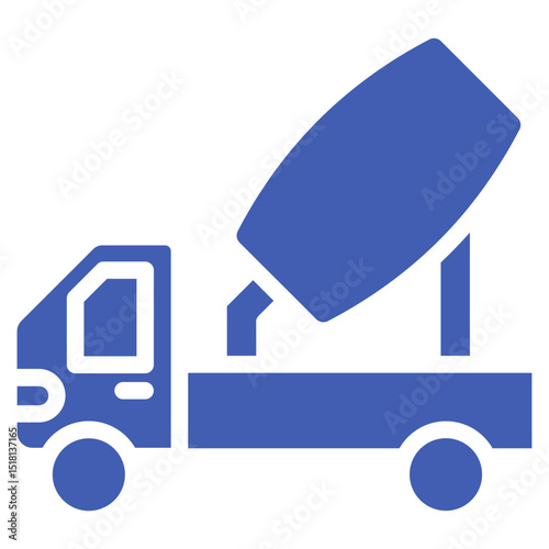 Concrete Mixer Truck Vector Icons