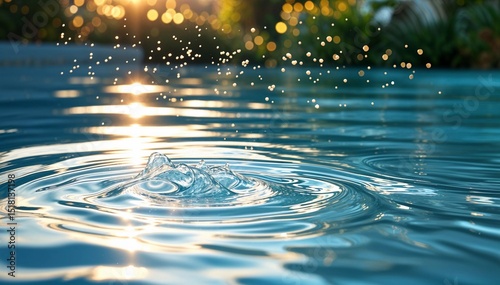 water pool summer closeup