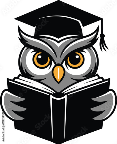 Wise owl, donned in a graduation cap