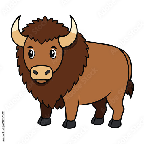 vector illustration of cartoon bull