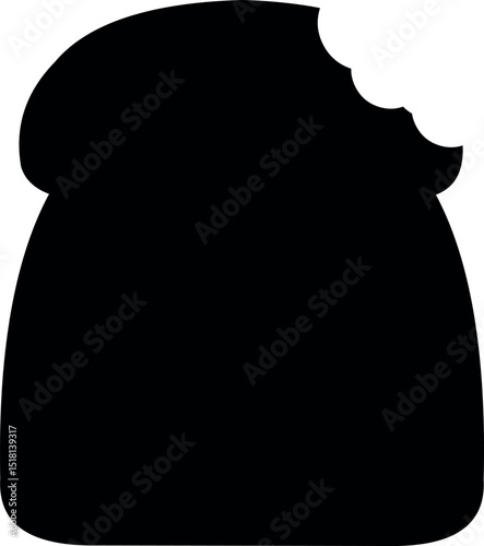 vector illustration black silhouette icon silce loaf bread bitten food	