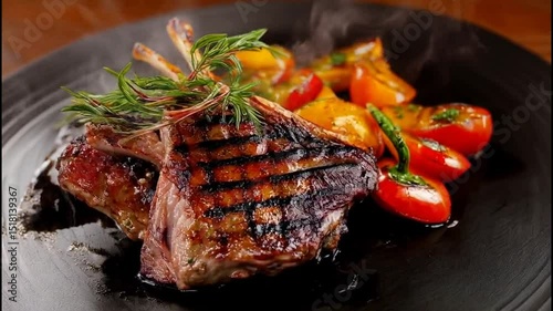 Lamb chops veggies delight