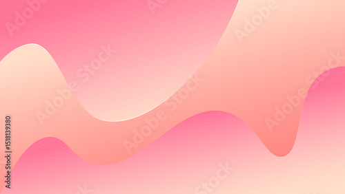 Elegant dreamy pink background featuring smooth wavy flow lines artwork and a subtle gradient Perfect for feminine branding presentation header poster graphic project