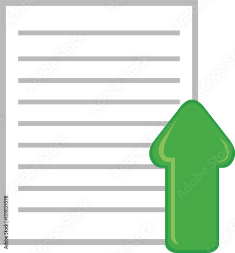 vector illustration computer file and arrow pointer up direction, in upload document icon concept