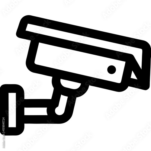 Modern Security Camera Icon: Sleek Design with LED Indicator
