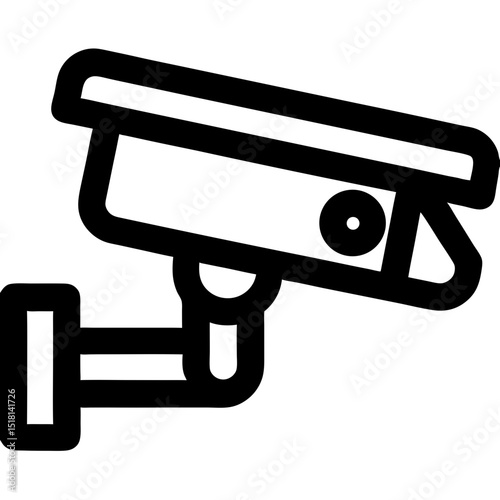Modern Security Camera Icon: Sleek Design with LED Indicator