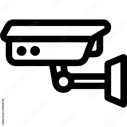 Modern Security Camera Icon: Sleek Design with LED Indicator