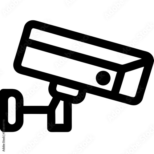 Modern Security Camera Icon: Sleek Design with LED Indicator
