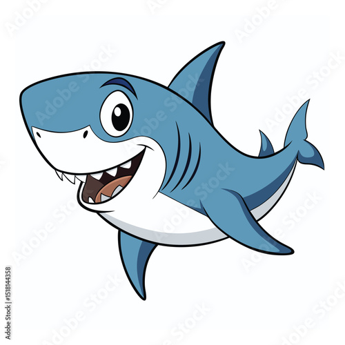 shark cartoon isolated on white