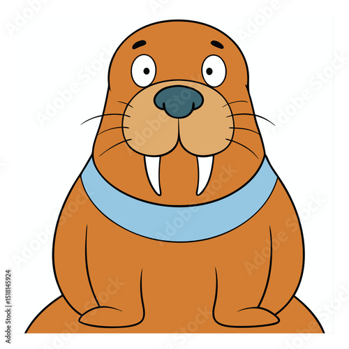 Cartoon bull elephant seal on white background | Premium Vector
