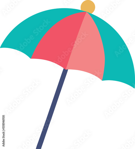 beach umbrella icon clipart vector on transparent background 