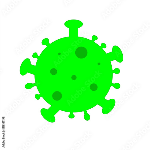 vector illustration of a green corona virus