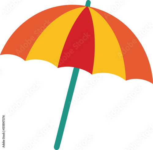 beach umbrella icon clipart vector on transparent background 