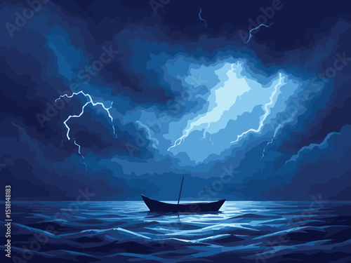 boat in the sea during storm
