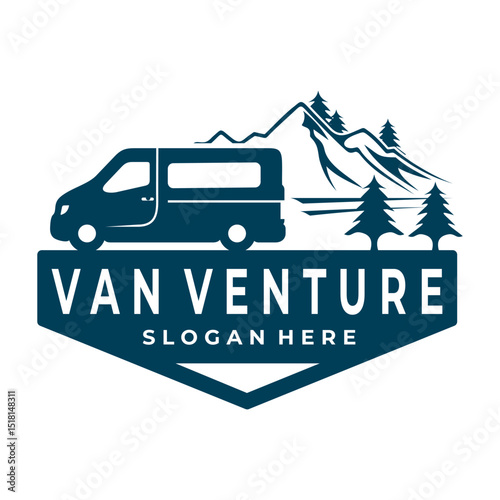 Van venture sign logo design vector template
