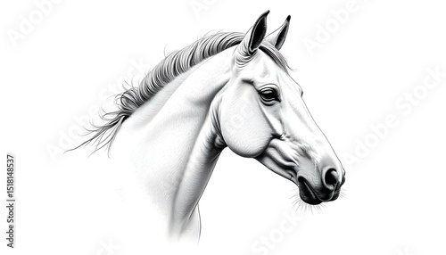 sketch side portrait of a horse.