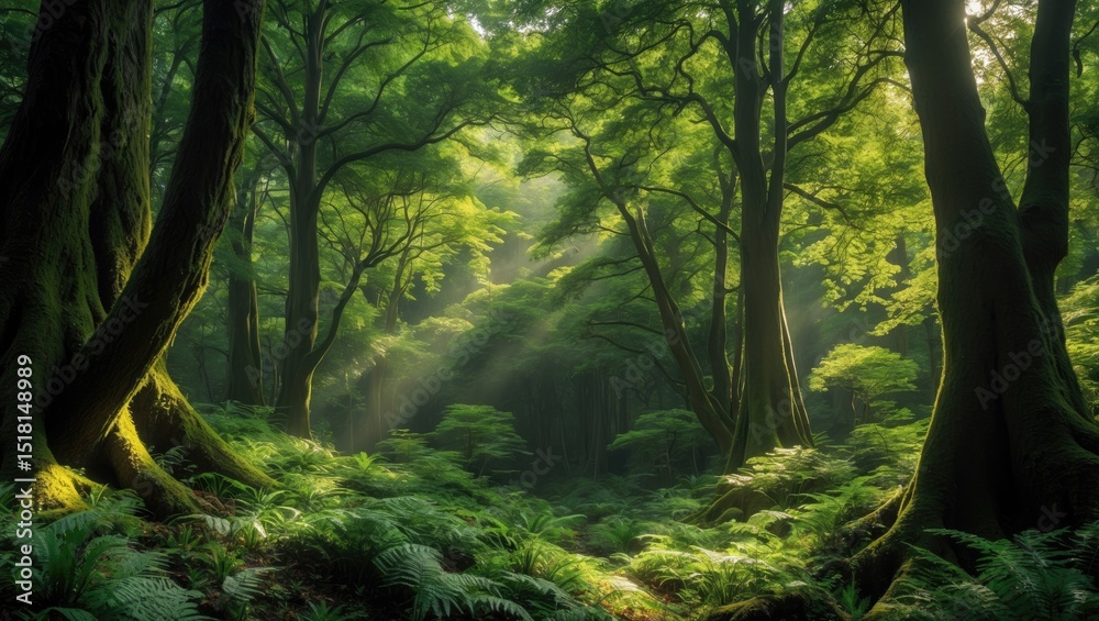 Obraz premium Thailand's subtropical forest landscape with lush tropical jungles of Southeast Asia