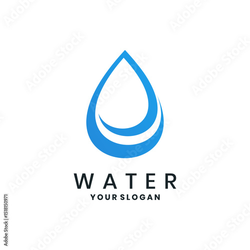 Blue water drop logo design elements