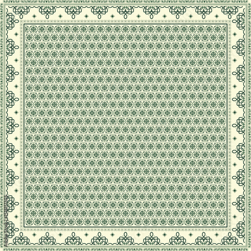 Hijab scarf flower abstract pattern.Ethnic geometric ornament with frame motif border hijab pattern.Design for fabric,print,scarves,shawl,kerchief,bandana,clothing,pareo,pillows,tablecloth,decoration.