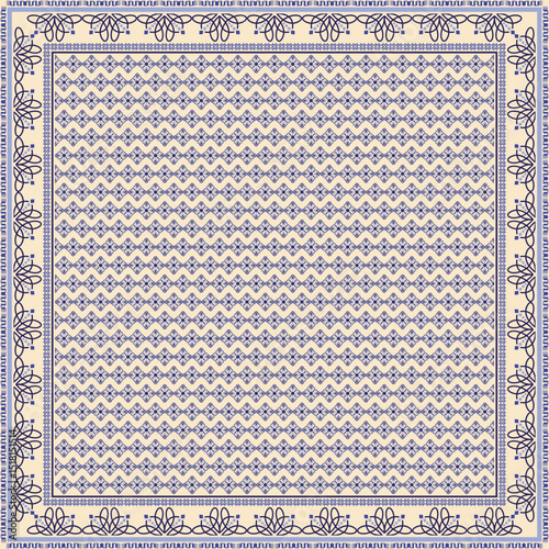 Hijab scarf flower abstract pattern.Ethnic geometric ornament with frame motif border hijab pattern.Design for fabric,print,scarves,shawl,kerchief,bandana,clothing,pareo,pillows,tablecloth,decoration.