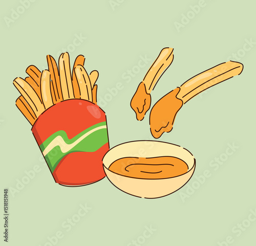 Savor the flavor of deliciously crispy French Fries served with a delightful dipping sauce