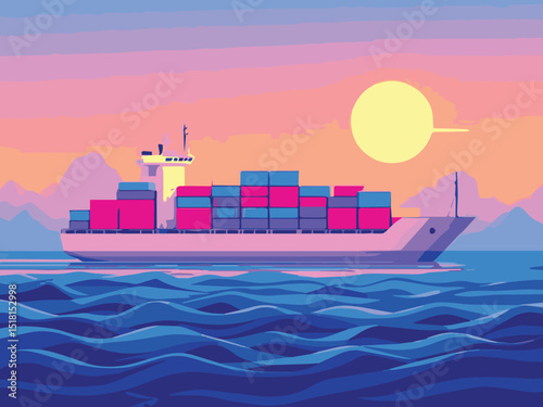 cargo ship in the sea