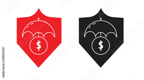 insurance icon, Finance Concept, business, investment, accounting. Money protection, security, vector illustration.