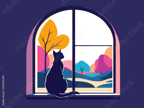 cat and window