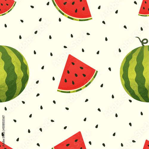 bright summer seamless pattern with watermelon for fabric, background, wallpaper and cards