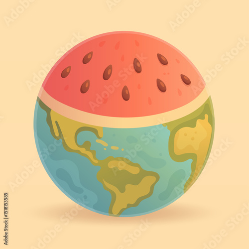 planet earth is like a ripe watermelon with seeds