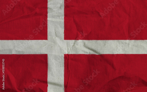 Denmark's National Flag With Elegant Waving Red and White Design