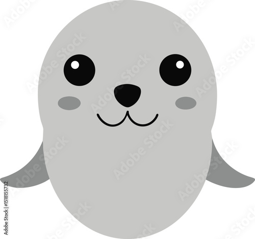seal head icon clipart vector on transparent background