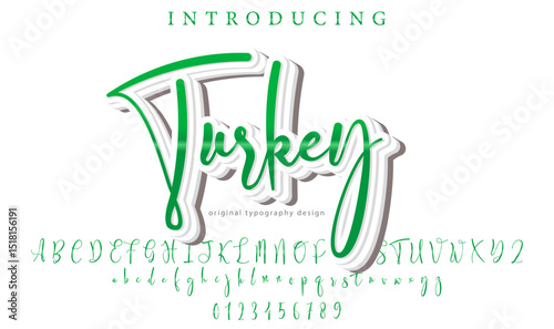 Turkey Font Stylish brush painted an uppercase vector letters, alphabet, typeface