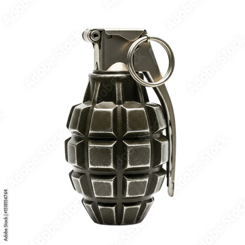 hand grenade isolated on white, Hand grenade, custard apple bomb, cut background.