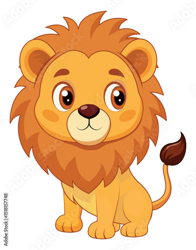 Adorable cartoon animal lion character