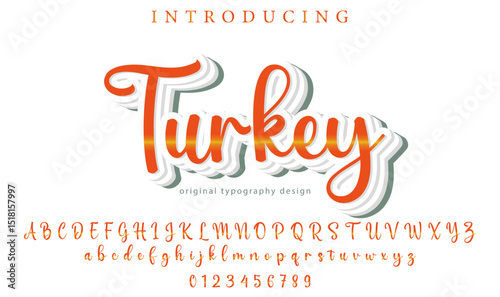 Turkey Font Stylish brush painted an uppercase vector letters, alphabet, typeface