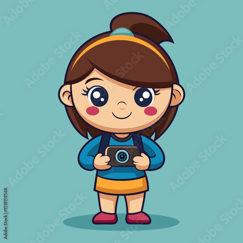 Adorable Little Photographer.  A Cute Girl's Travel Adventures