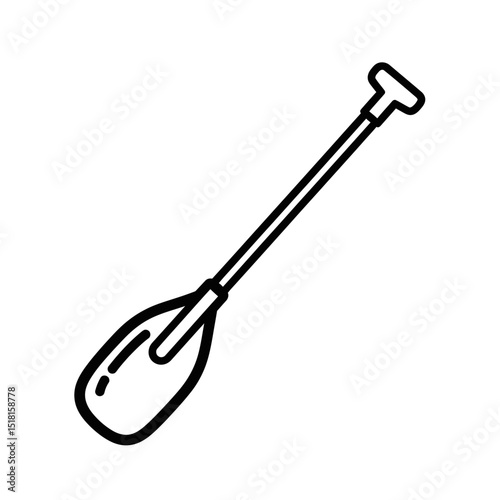 Line art illustration of a paddle for water activities  