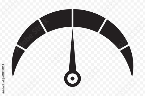 Set of Speedometer Icons, Speed Indicator, Tachometer Sign Guage Symbol with Editable Strokes Vector Illustrationon Transparent Background. EPS 10.