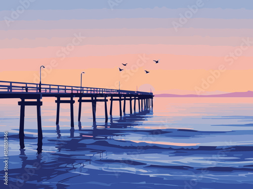 sunset at the pier