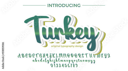 Turkey Font Stylish brush painted an uppercase vector letters, alphabet, typeface