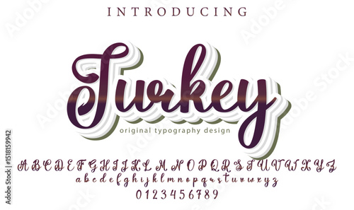 Turkey Font Stylish brush painted an uppercase vector letters, alphabet, typeface