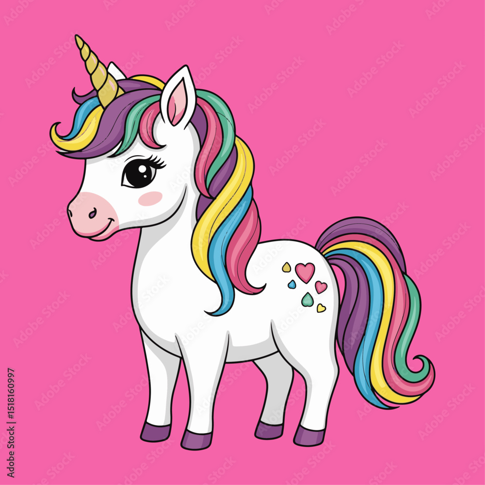Cute cartoon unicorn vector illustration Cute cartoon unicorn vector illustration