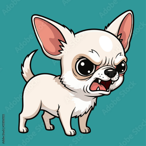 Angry chihuahua dog cartoon vector illustration