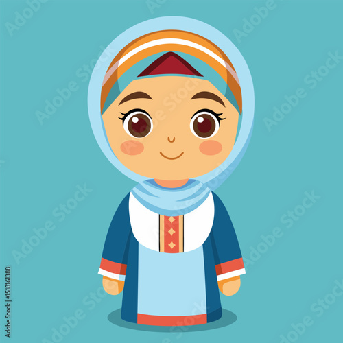 A Cute Girl in Traditional Clothing