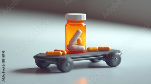medicine bottle with pills