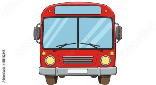 Isolated red school bus