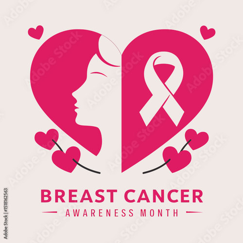 Stylized and symbolic image promoting Breast Cancer Awareness Month.