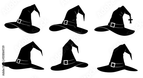 Collection of Witch Hats with Different Styles