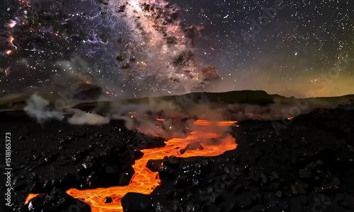 Wallpaper Mural Molten River Under a Cosmic Sky Torontodigital.ca